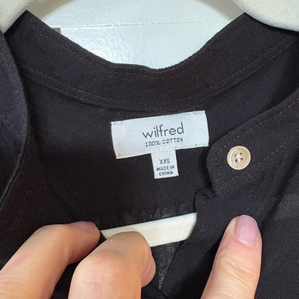 Wilfred Black Cotton Peplum Blouse Size XXS - Picture 6 of 9
